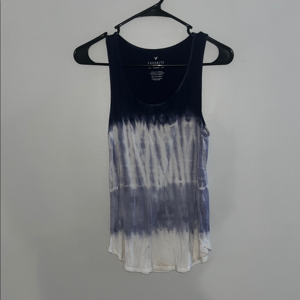 American Eagle Outfitters Blue and Black Sleeveless Tank Top